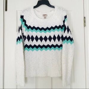 Arizona Cozy White Chevron Sweater